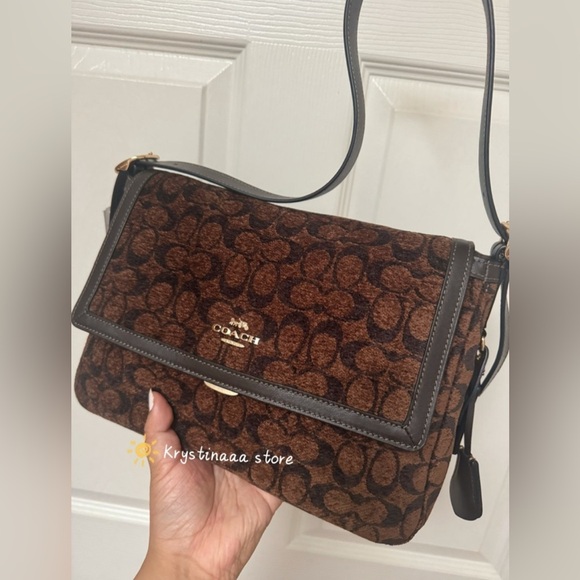 Coach Dark Brown Signature Shoulder Bag - Picture 2 of 12